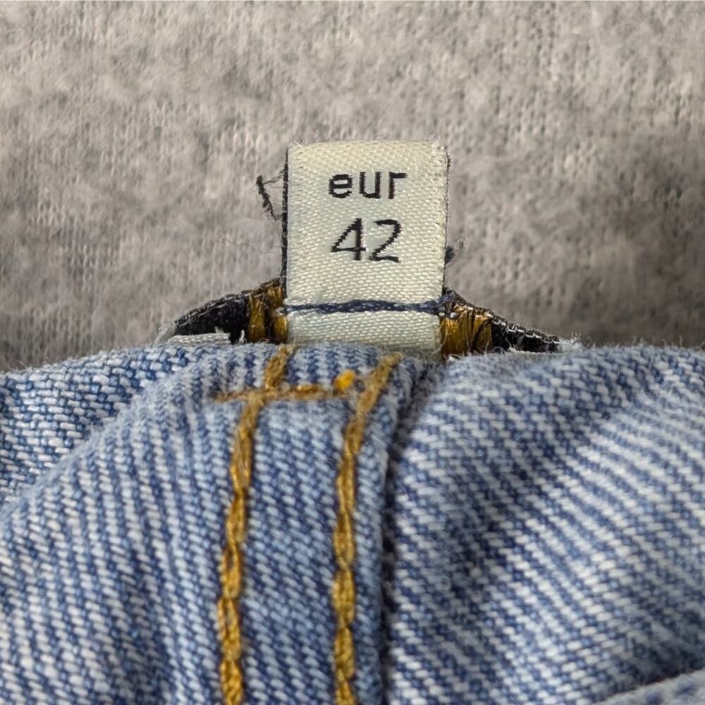 River Island Denim Shorts UK 16 (US 12) Button Fly Colorblock Y2K Festival - Picture 6 of 11